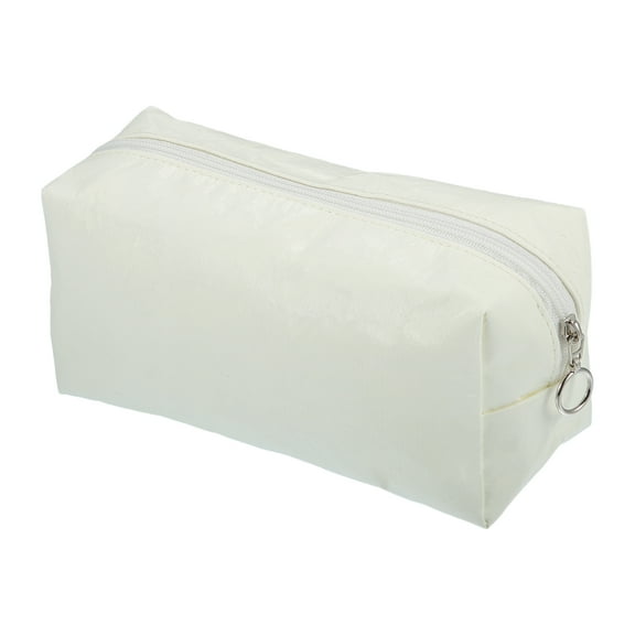 Unique Bargains Floral Makeup Bag Zipper Flower Cosmetic Pouch White