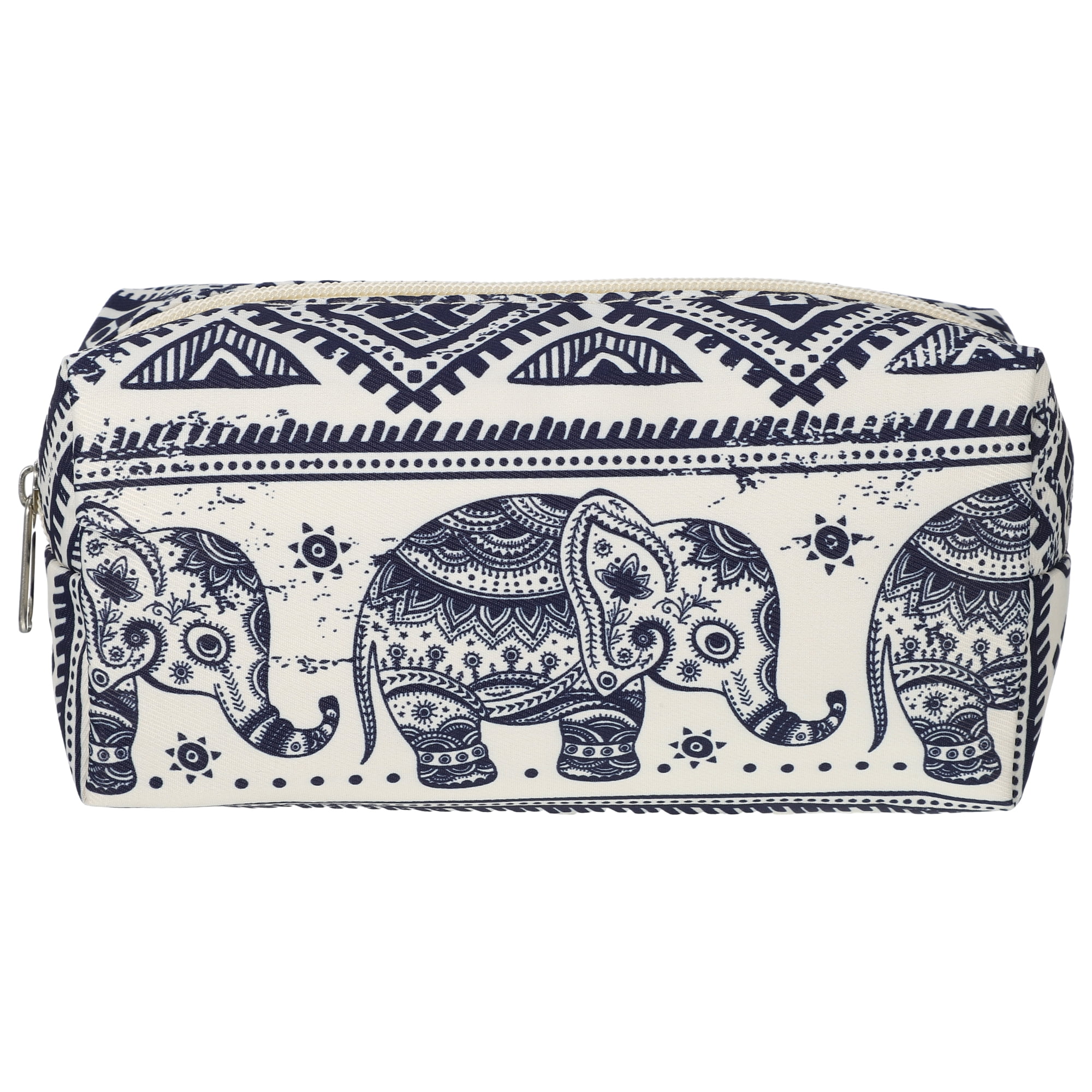 Unique Bargains Portable Makeup Bag for Business Travel Vacation Camping Gym Beige
