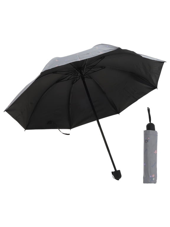 Portable Manual Open Close Rain Umbrella Gray