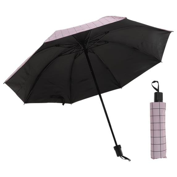 Unique Bargains Portable Manual Open Close Rain Windproof Umbrella Pink