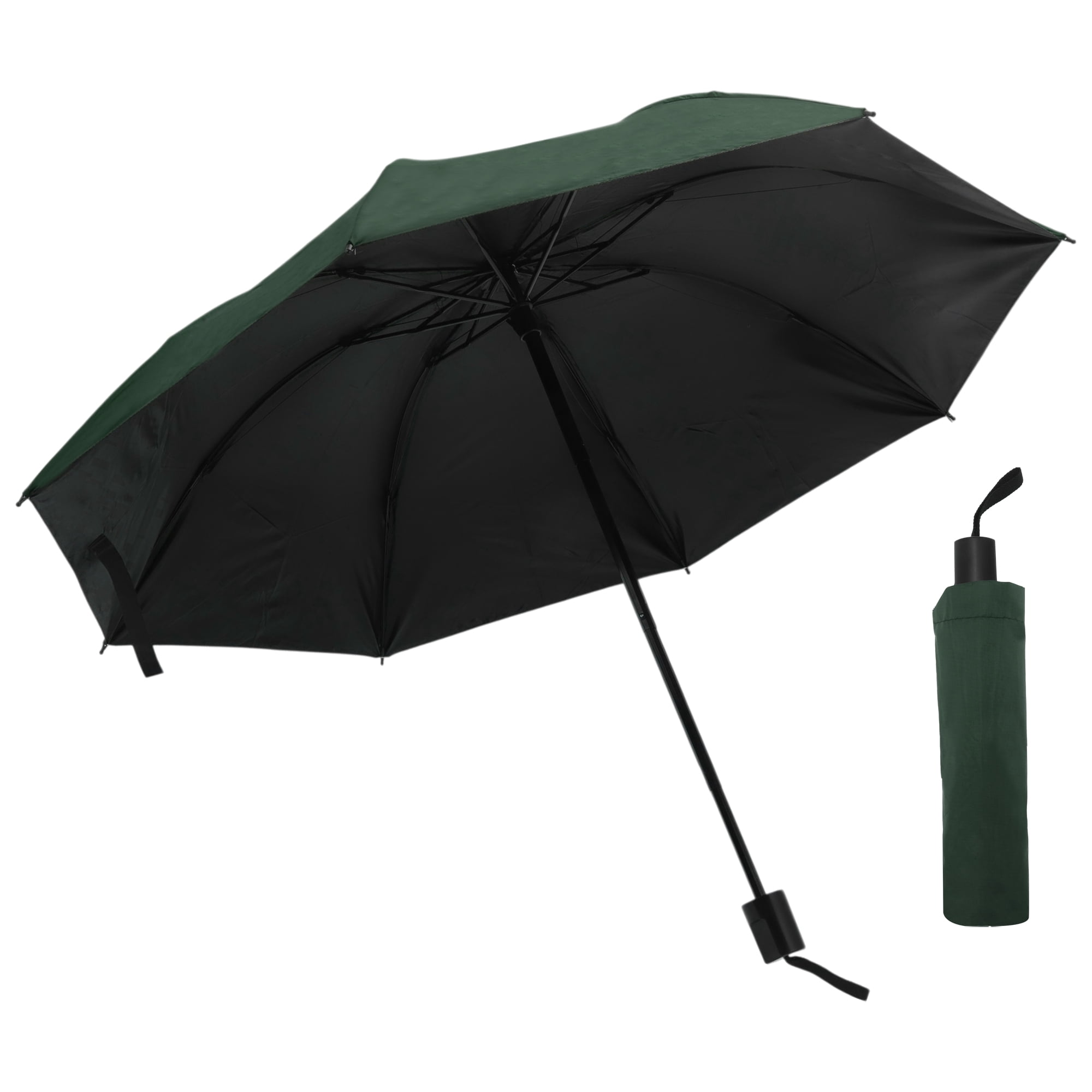 Unique Bargains Portable Manual Open Close Windproof Travel Umbrella Deep Green