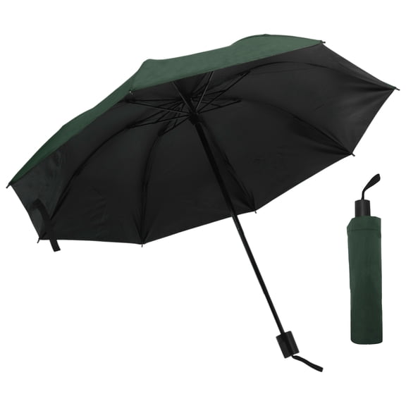Unique Bargains Portable Manual Open Close Windproof Travel Umbrella Deep Green