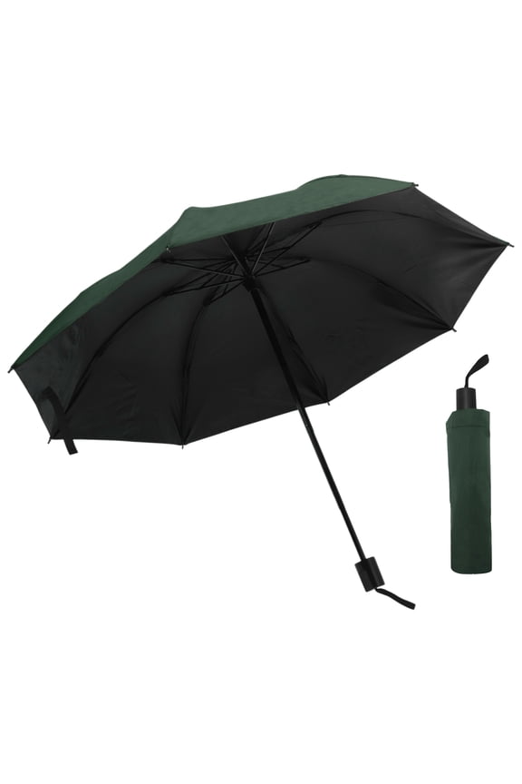 Portable Manual Open Close Windproof Travel Umbrella Deep Green