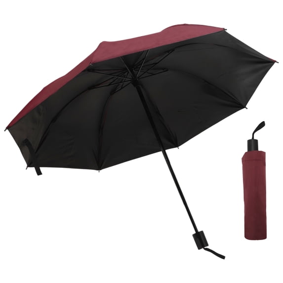 Unique Bargains Portable Manual Open Close Windproof Travel Umbrella Red