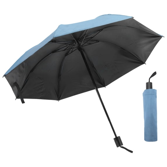 Unique Bargains Portable Manual Open Close Windproof Travel Umbrella Sky Blue