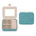 thumbnail image 1 of Unique Bargains Portable Mini Faux Leather Organizer Jewelry Box with Button Blue, 1 of 7