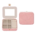 thumbnail image 1 of Unique Bargains Portable Mini Faux Leather Organizer Jewelry Box with Button Pink, 1 of 7