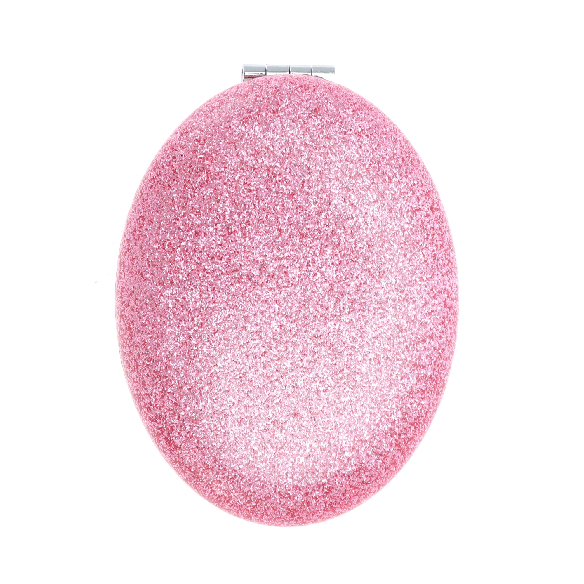 Unique Bargains Portable Oval Makeup Mirror 1 Pc Pink