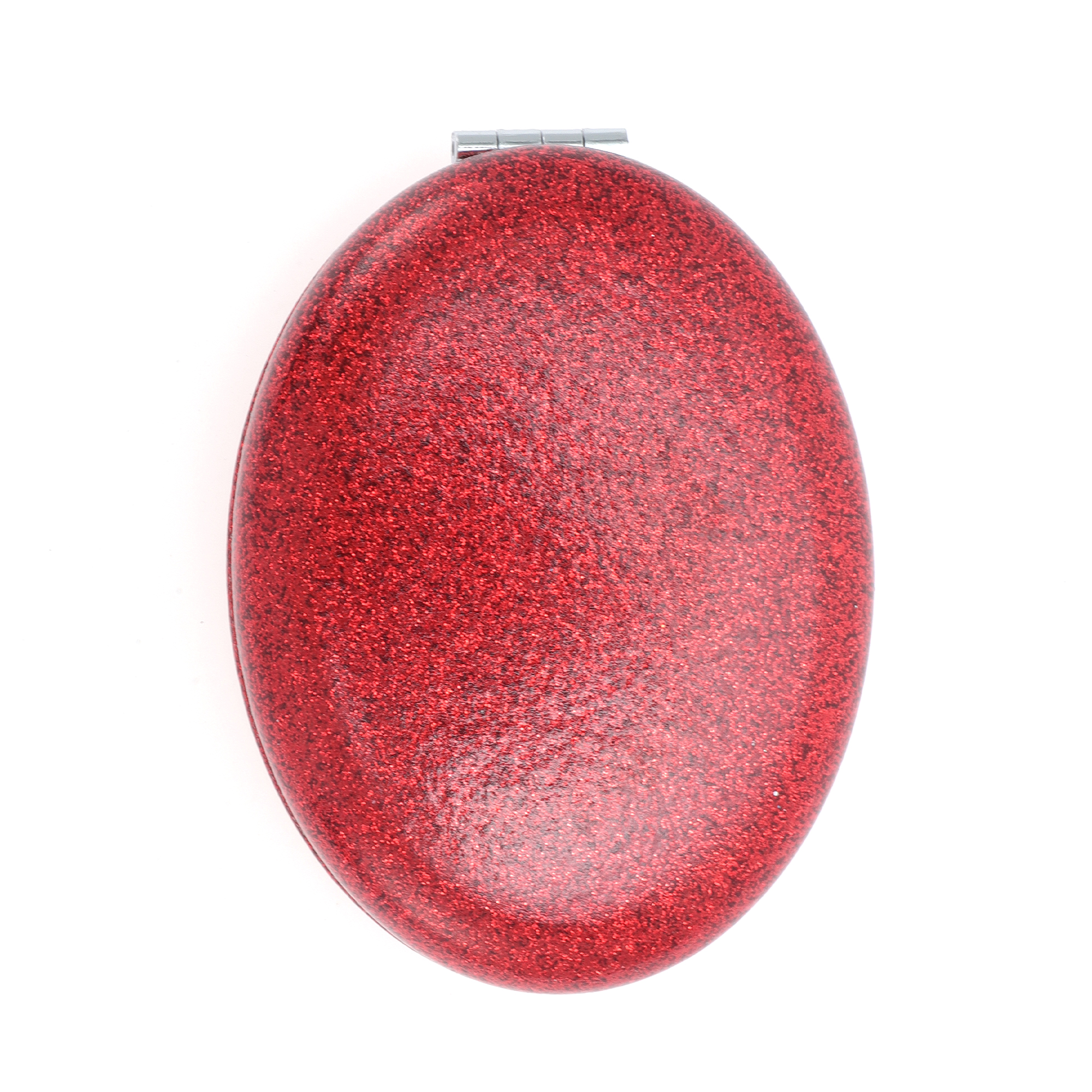 Unique Bargains Portable Oval Makeup Mirror 1 Pc Red