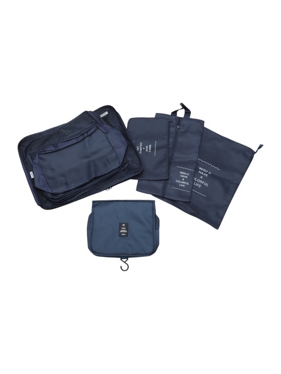 Portable Packing Cube Set with 8 Different Pieces Navy Blue
