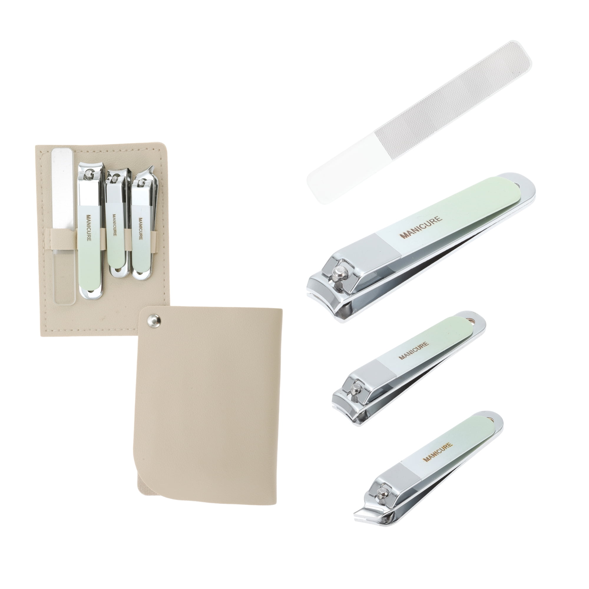 Unique Bargains Portable Rotation Nail Clipper Kit for Women for Men 1 Set Gradient Green