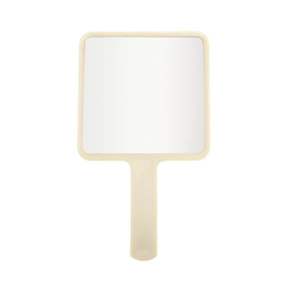 Unique Bargains Portable Square Handheld Mirror 1 Pc Light Yellow 6.3"x3.54"x0.24"