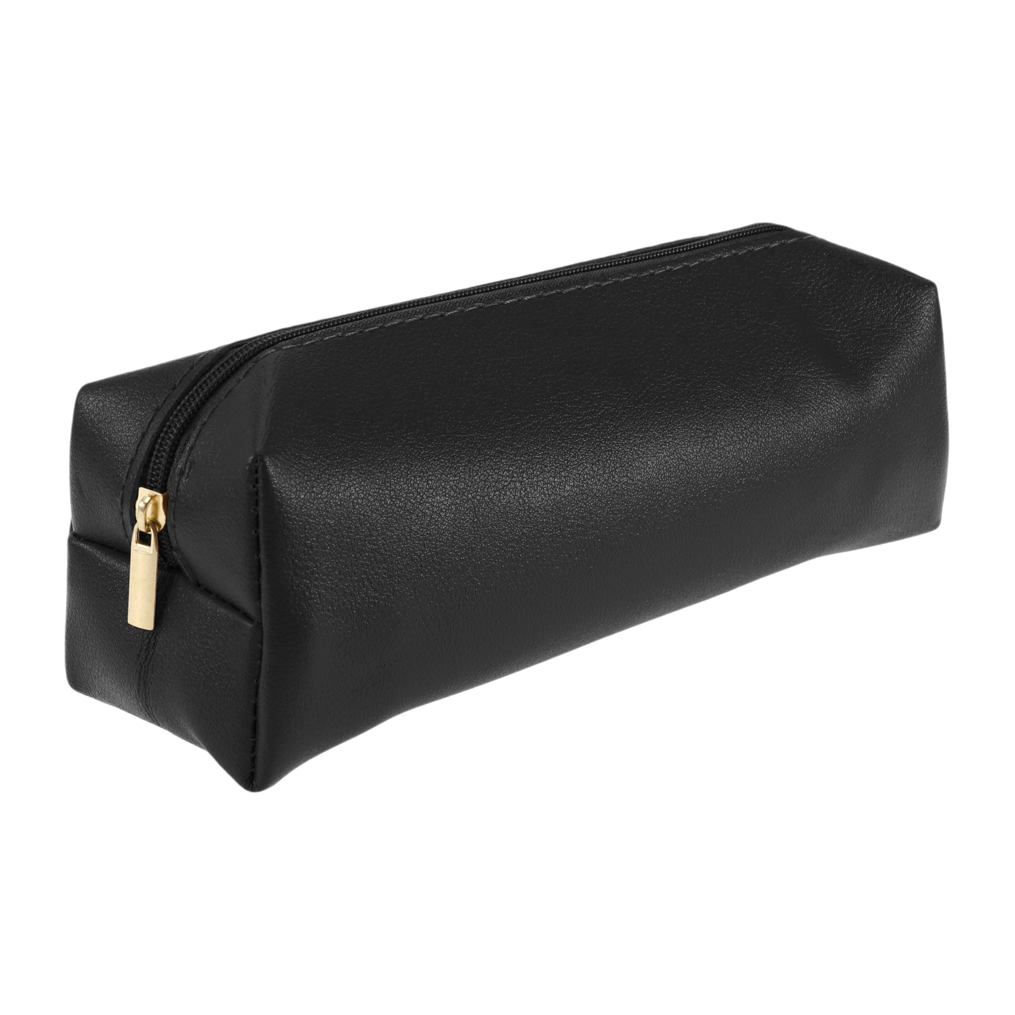 Unique Bargains Portable Stationery Bag Zipper Pencil Case Black 7.9"x2.4"x2.4"