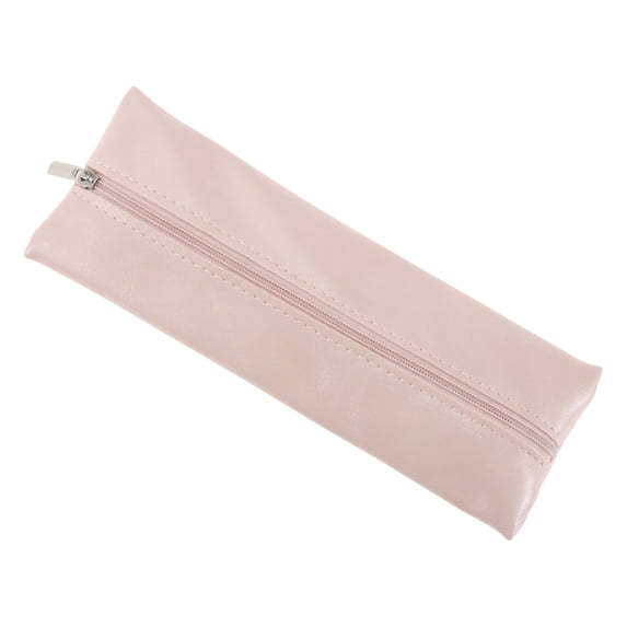 Unique Bargains Portable Stationery Bag Zipper Pencil Case Pink