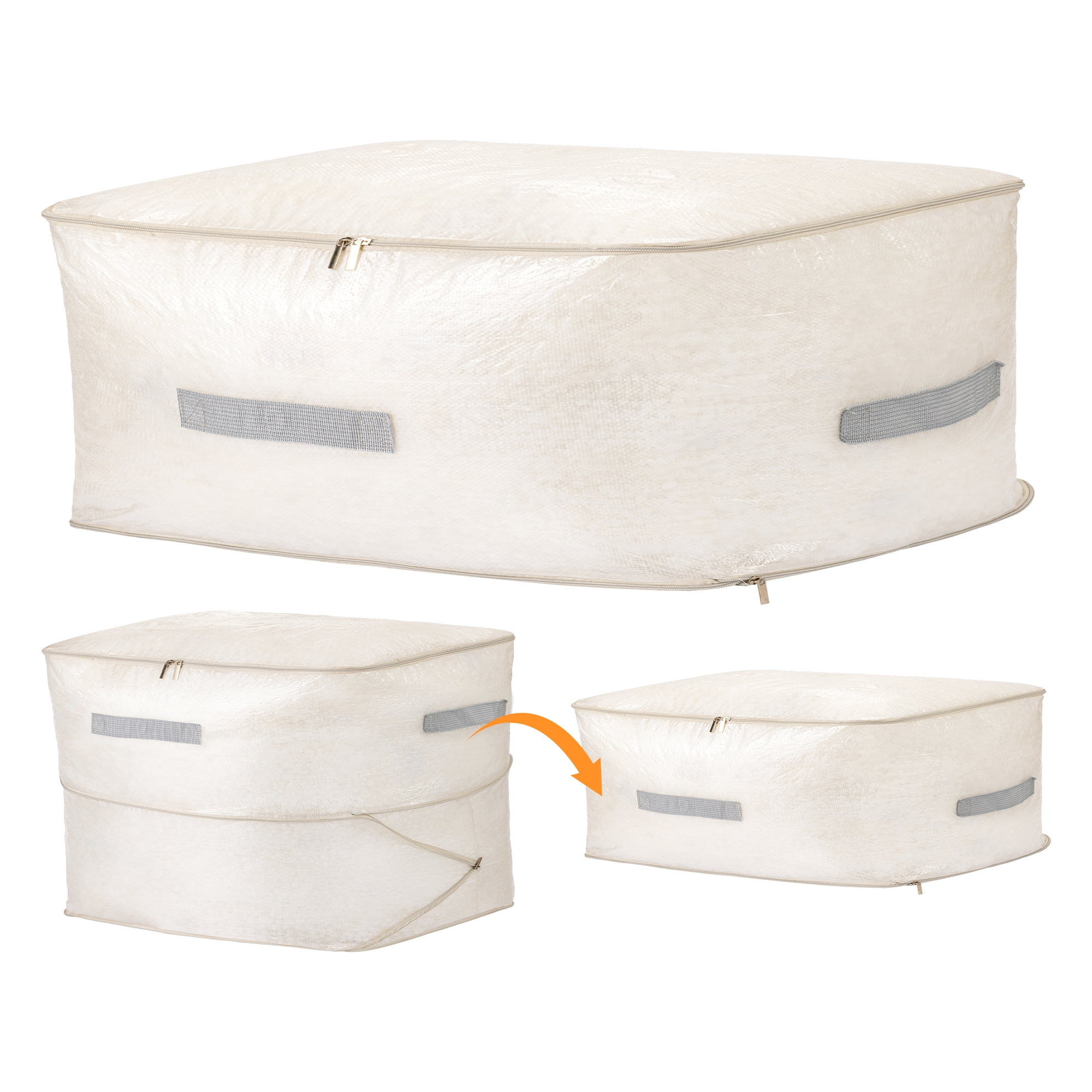 Unique Bargains Portable Storage Bags for Organizing Clothing Grey 19.7"x16.5"x11.8"
