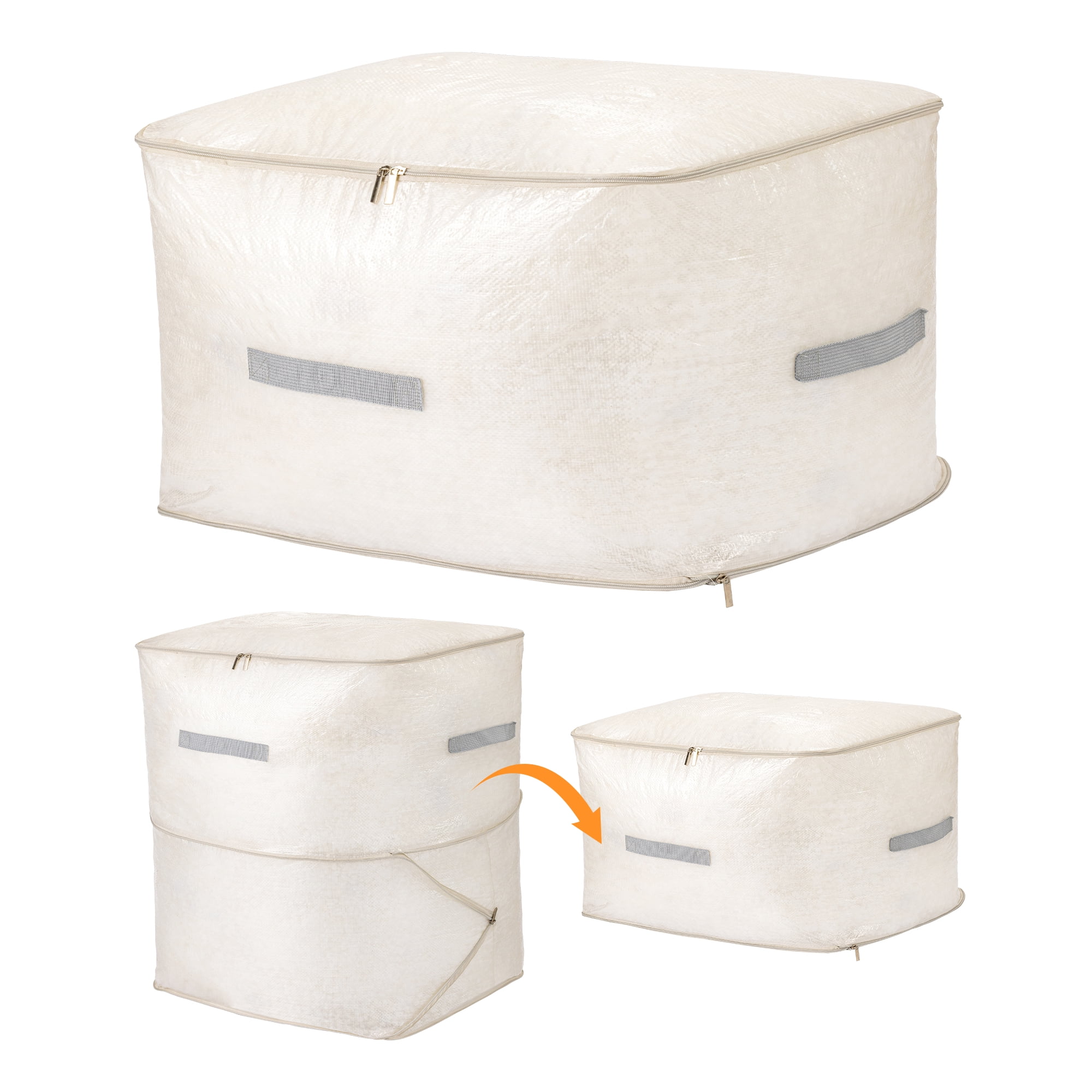 Unique Bargains Portable Storage Bags for Organizing Clothing Grey 19.7"x16.5"x23.6"