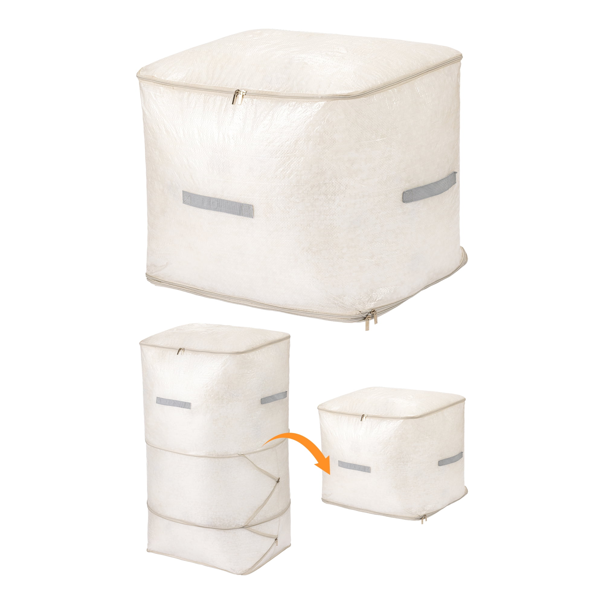 Unique Bargains Portable Storage Bags for Organizing Clothing Grey 19.7"x16.5"x35.4"