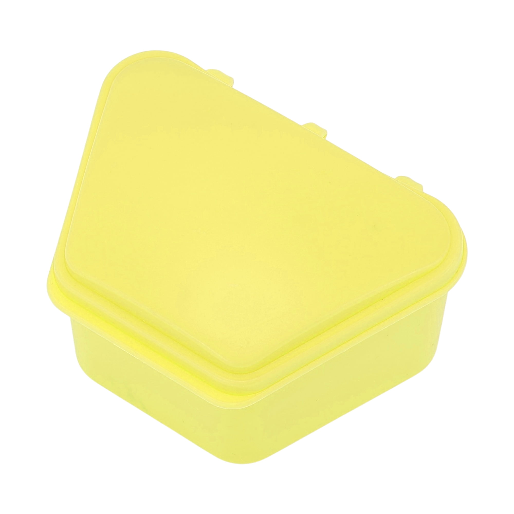 Unique Bargains Portable Trapezoidal Retainer Case Braces Box 1 Pc Yellow