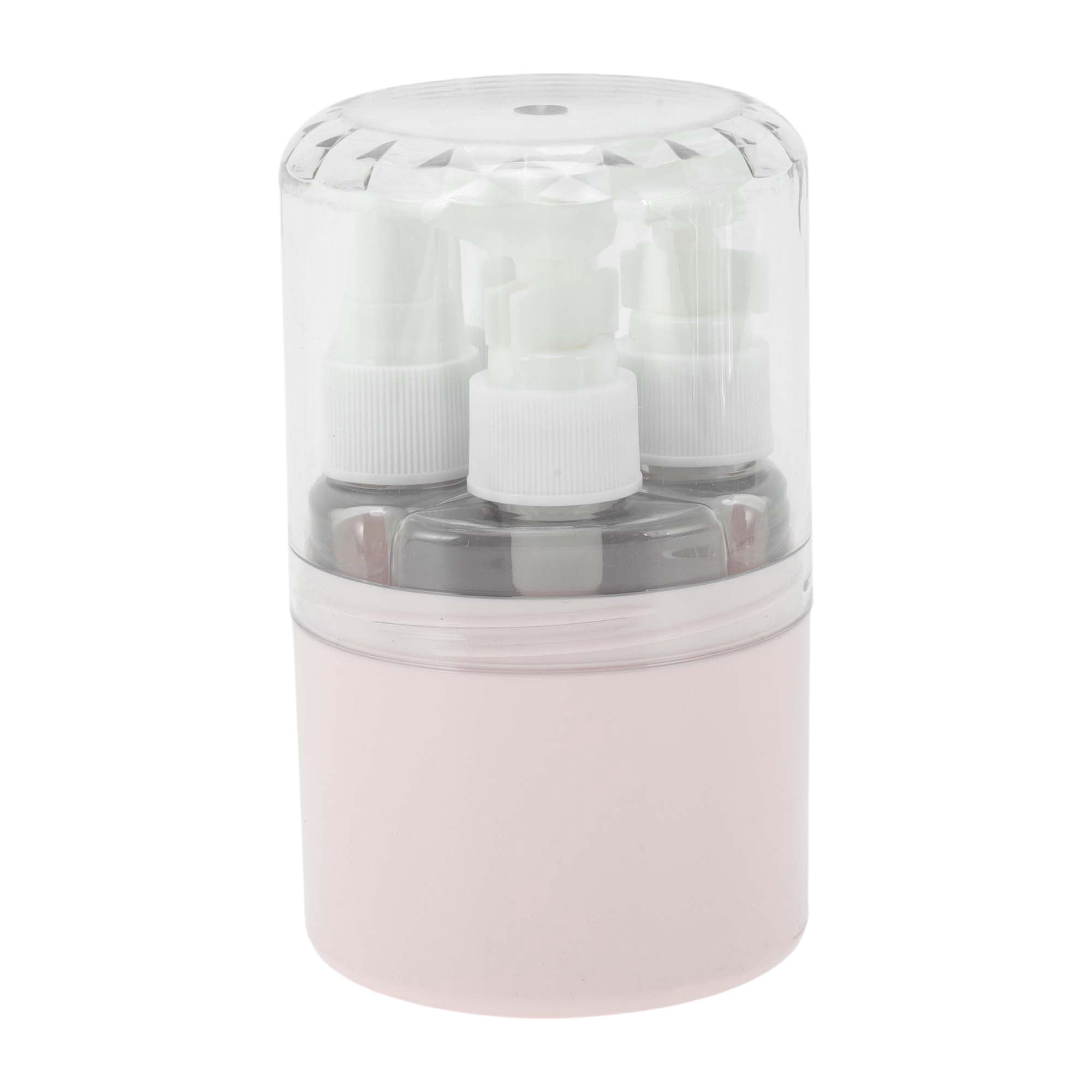 Unique Bargains Portable Travel Container Set 4 Pcs for Travel and Storage Pink