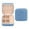 thumbnail image 1 of Unique Bargains Portable Velvet Jewelry Storage Box Blue, 1 of 7