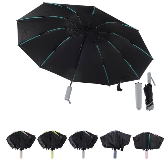 Unique Bargains Portable Windproof Folding Inverted Umbrella Light Gray