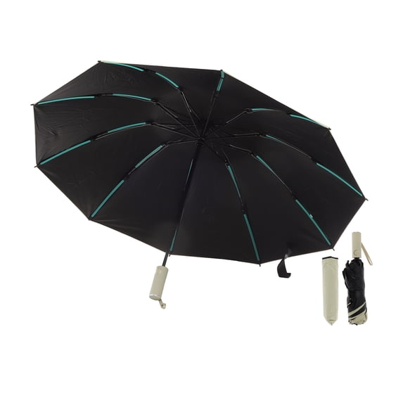 Unique Bargains Portable Windproof Folding Inverted Umbrella with Cover Beige