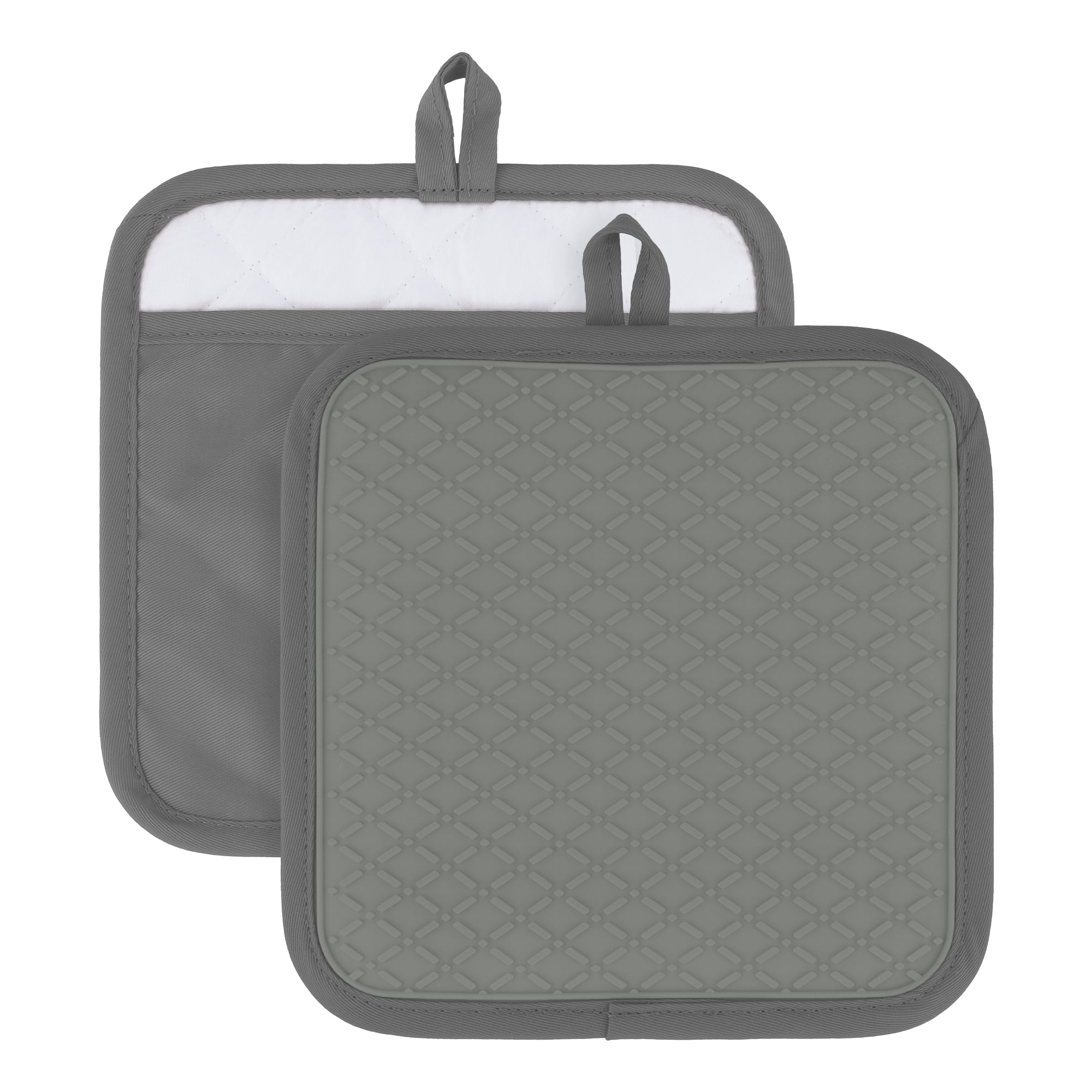 Unique Bargains Pot Holders Heat Resistant Non Slip Hot Pad for Cooking Gray 7.9" x 7.9"