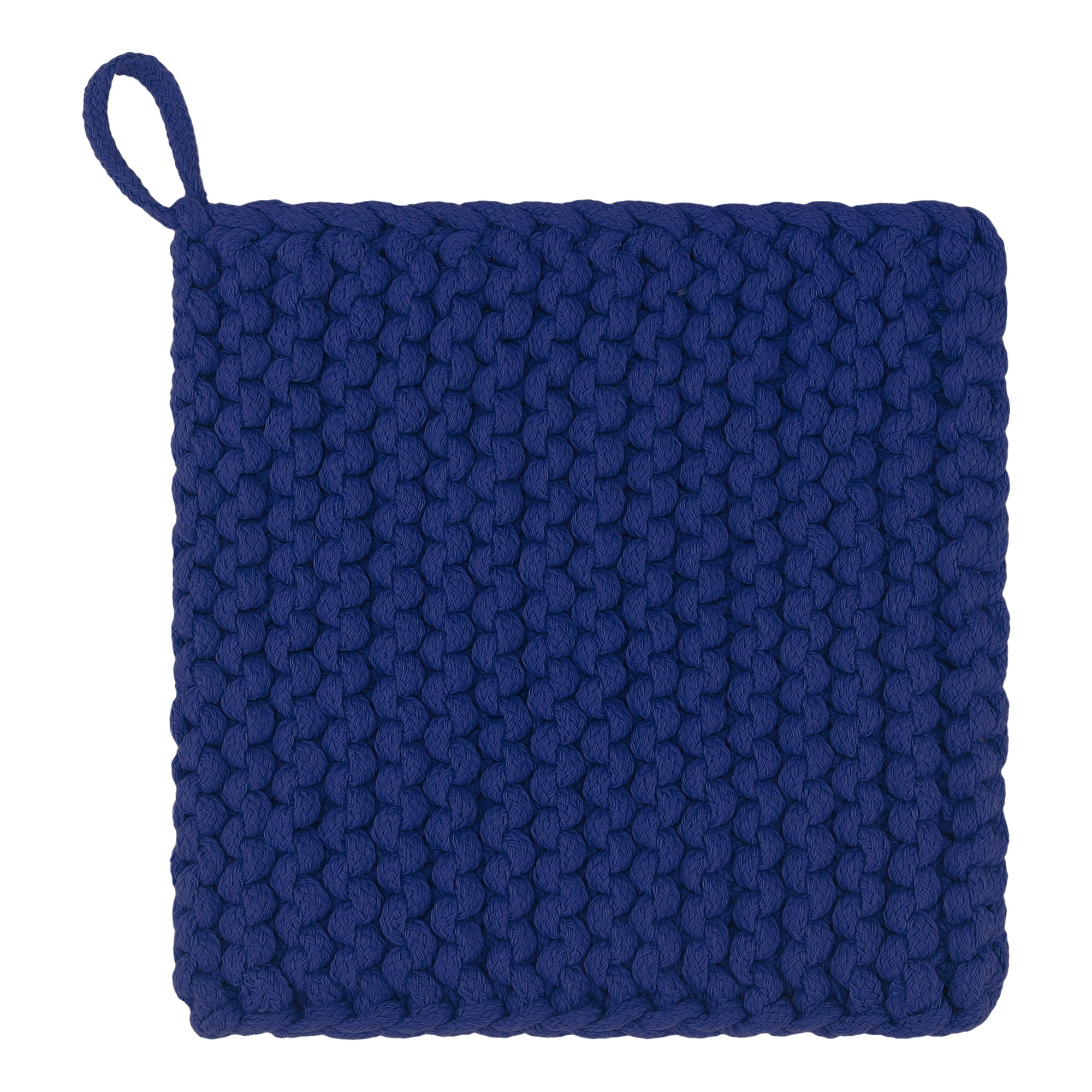 Unique Bargains Pot Holders Heat Resistant Non Slip Hot Pads Dark Blue 7.5*7.5in