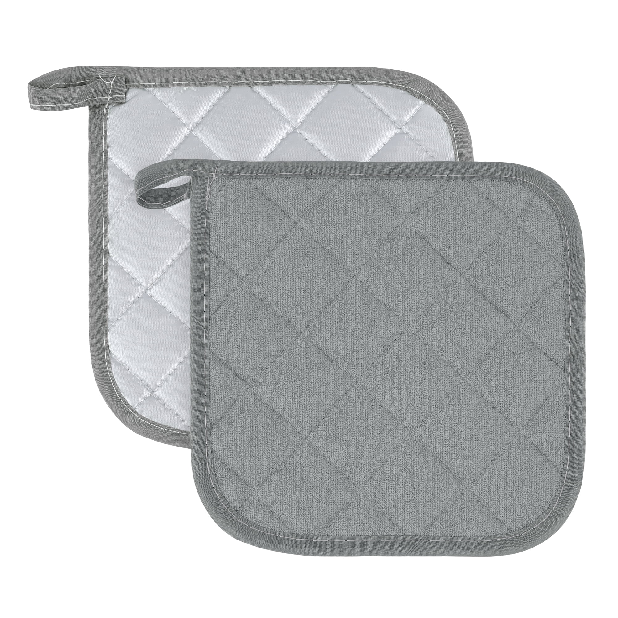 Unique Bargains Pot Holders Heat Resistant Non Slip Hot Pads for Cooking Gray 2Pcs