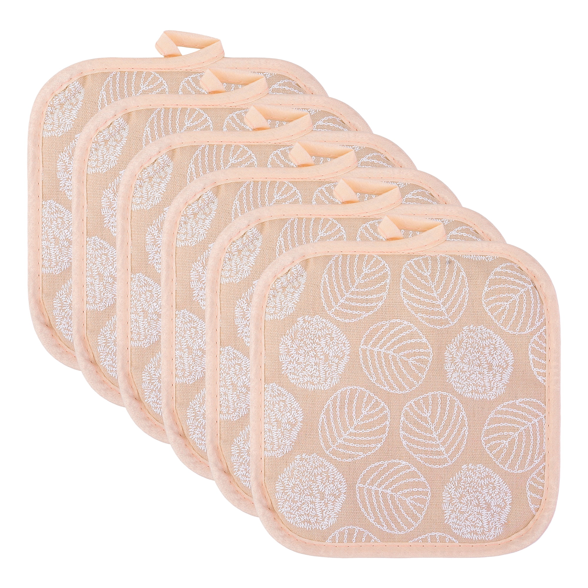 Unique Bargains Pot Holders Heat Resistant Non Slip Hot Pads for Kitchen Baking Pink 6Pcs