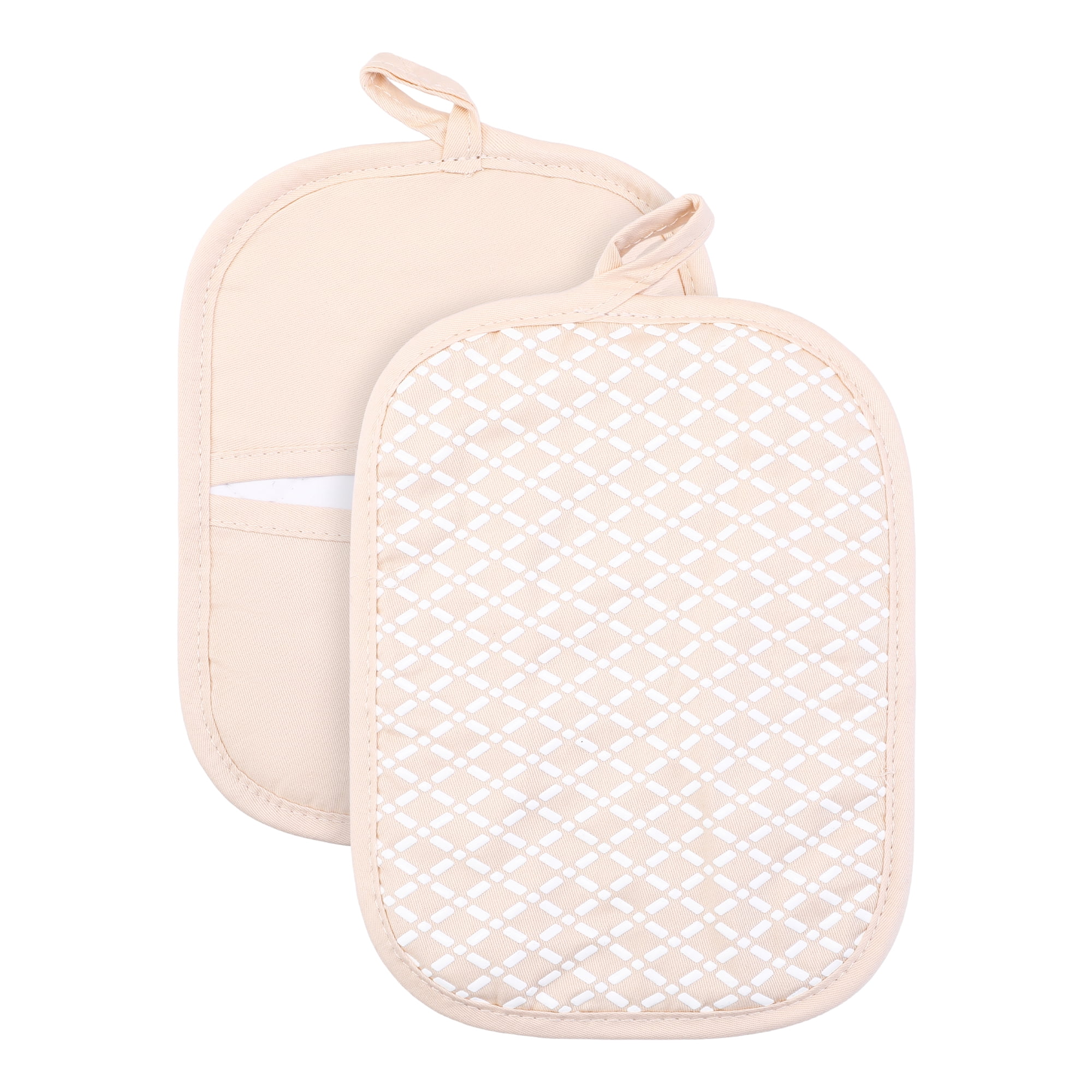 Unique Bargains Pot Holders Heat Resistant Trivets Non Slip Hot Pads Cream Cream