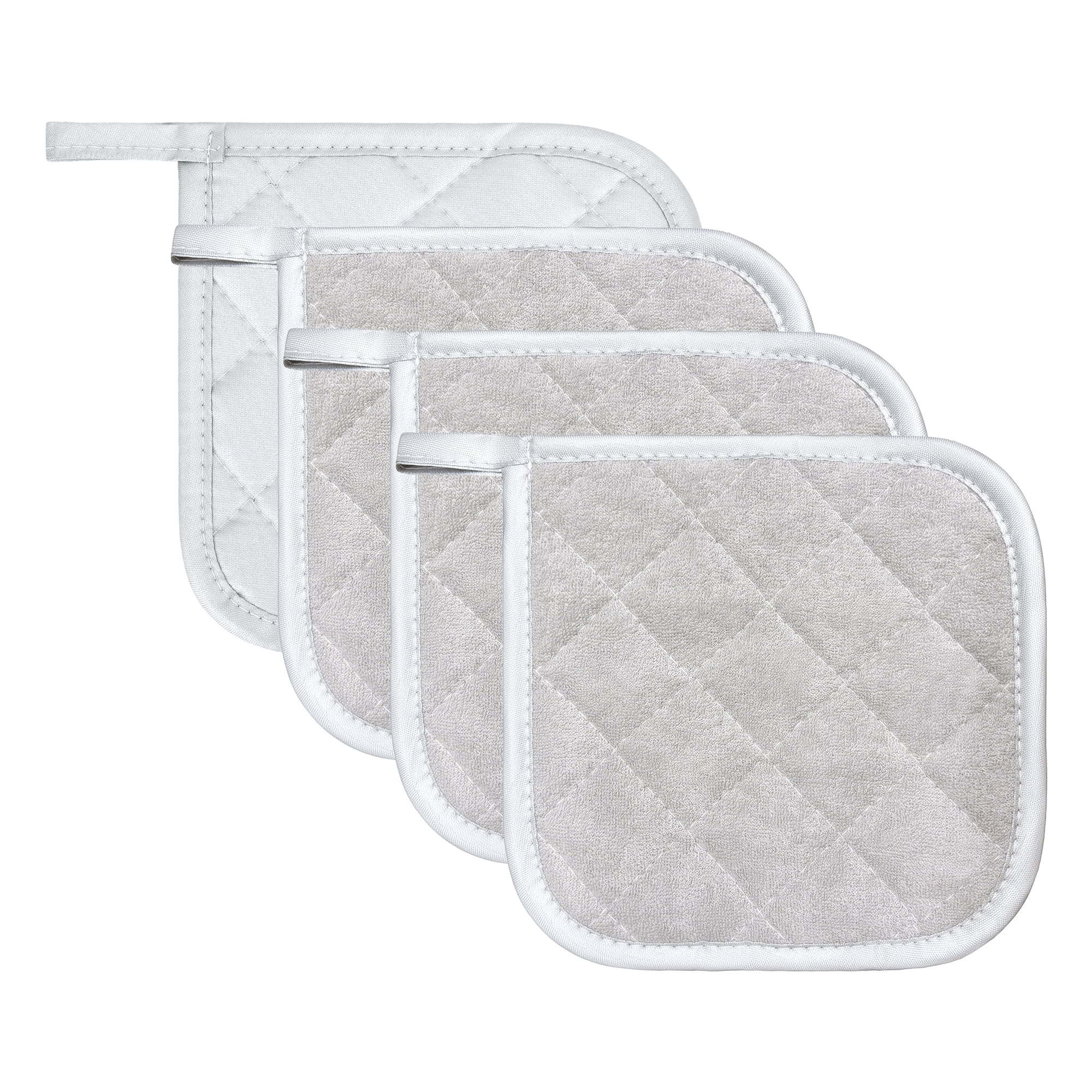 Unique Bargains Pot Holders, Heat Resistant Trivets for Cooking and BBQ Gray 4Pcs