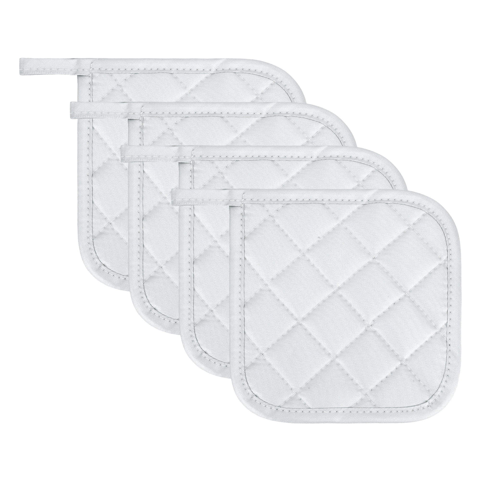 Unique Bargains Pot Holders, Heat Resistant Trivets for Cooking and BBQ Silver 4Pcs