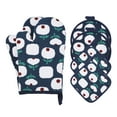 thumbnail image 1 of Unique Bargains Pot Holders Kitchen Oven Gloves Blue 11x7.1inch, 1 of 7