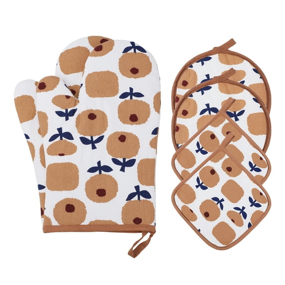 Unique Bargains Pot Holders Kitchen Oven Gloves Yellow 11x7.1inch