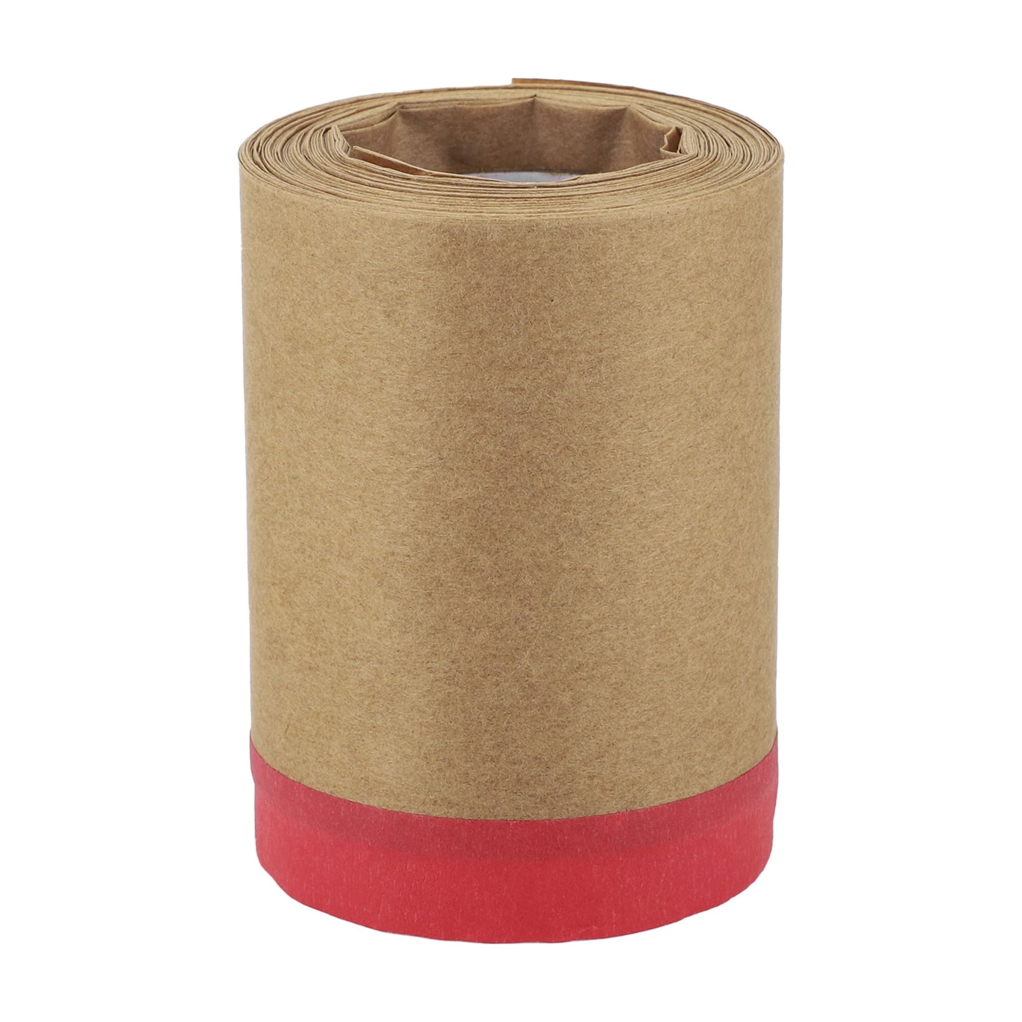 Unique Bargains Pre-Taped Masking Paper for Paint with Kraft Paper 590.55"x3.94" Red