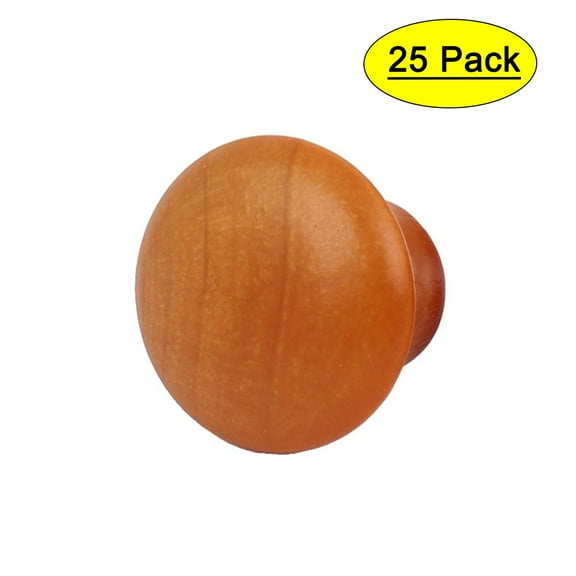 Unique Bargains Pre-drilled Wooden Door Drawer Cupboard Knobs Handles 23x17mm Brown 25pcs