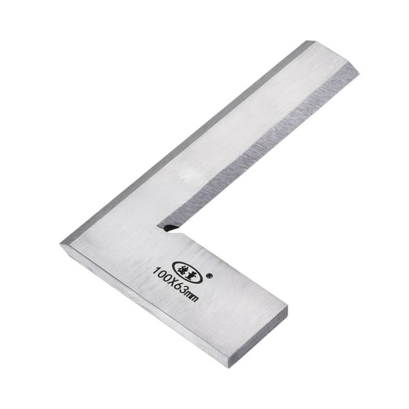Unique Bargains Precision Machinist Square 4" x 2.5" (100x63mm) Woodworking Try Square Right Angle Solid Steel Square