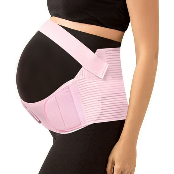 Unique Bargains Pregnancy Antepartum Abdominal Nylon Back Support Belly Band M Pink