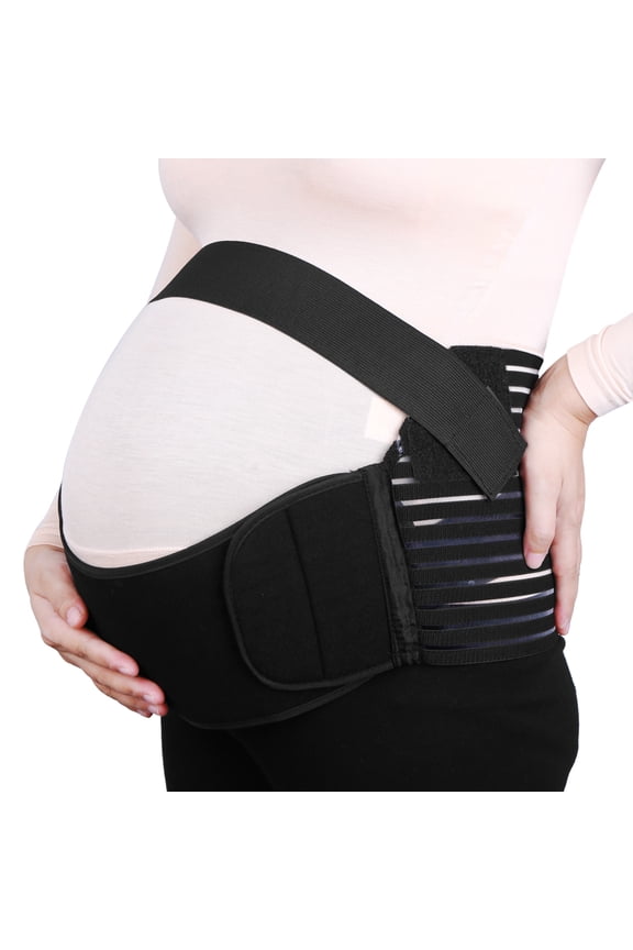 Pregnancy Belly Band Antepartum Abdominal Nylon Back Support M Black