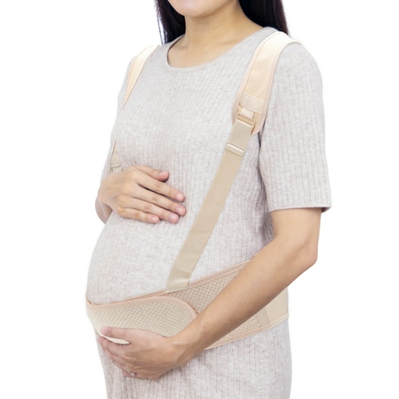 Unique Bargains Pregnancy Belly Band Belly Support Bands Belly Bands for Pregnant Women Maternity Belly Band with Adjustable Straps Medium Apricot