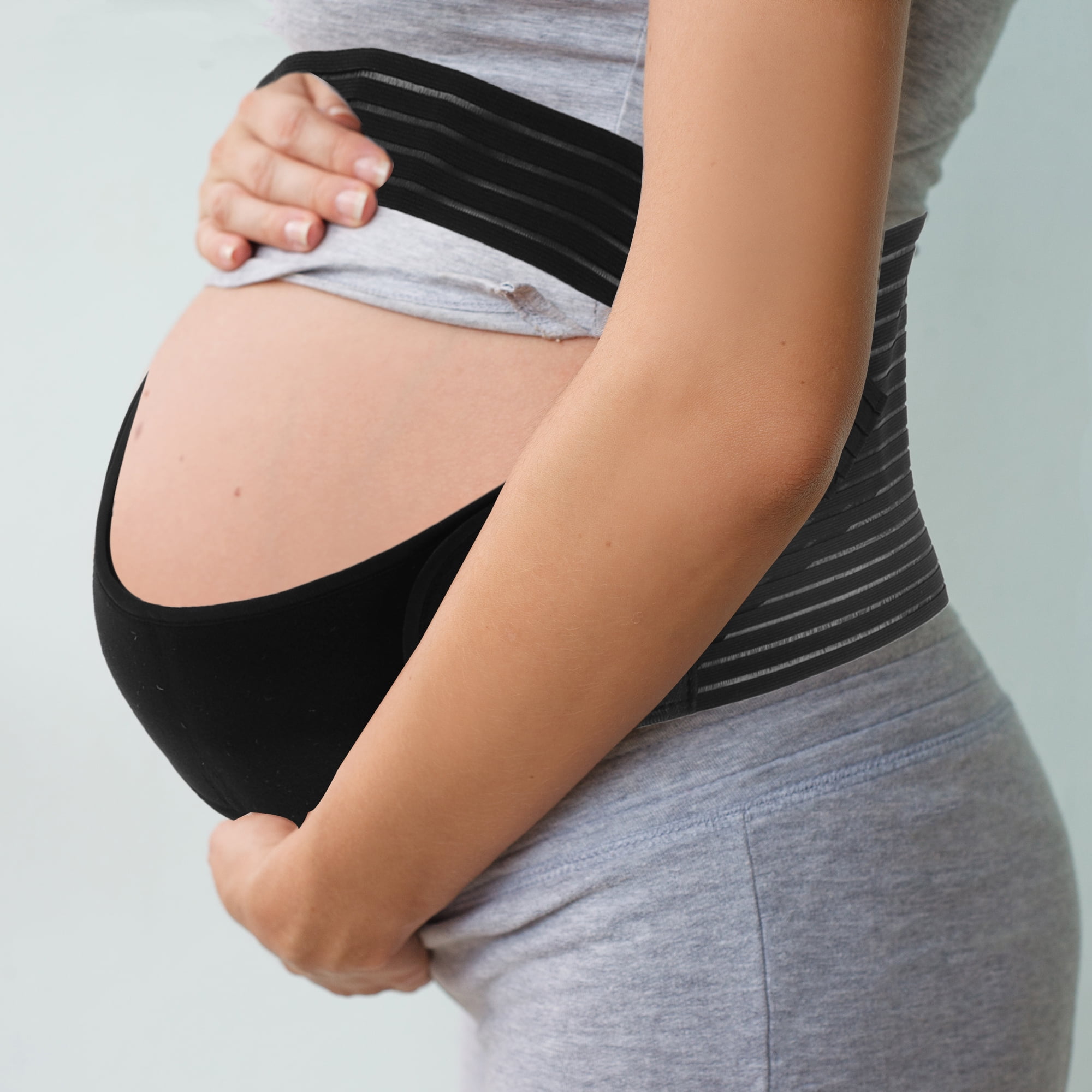 Unique Bargains Pregnancy Belly Band Breathable Support Brace Large Black