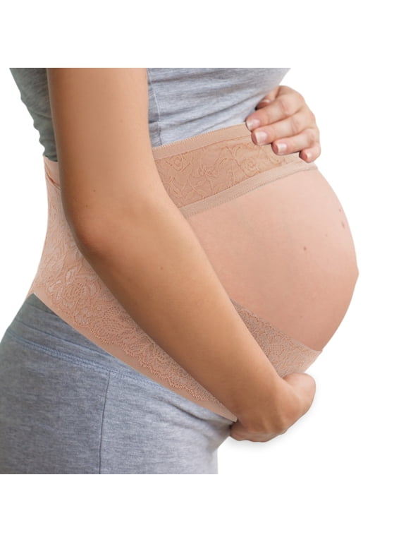 Pregnancy Belly Band for Pregnant Women Breathable Maternity Belt Adjustable Pregnancy Belly Support Band Large Apricot