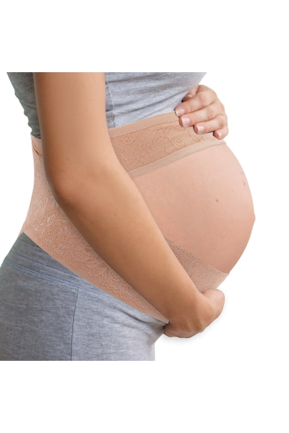 Pregnancy Belly Band for Pregnant Women Breathable Maternity Belt Adjustable Pregnancy Belly Support Band Large Apricot