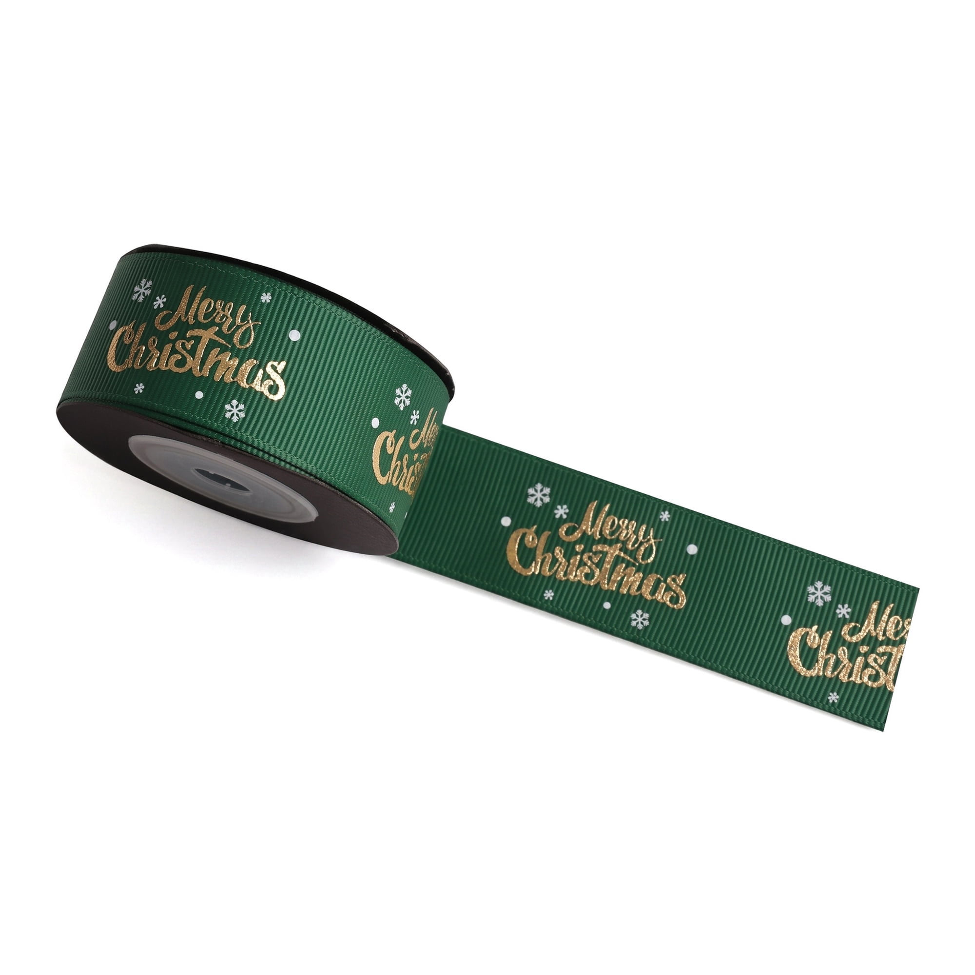 Unique Bargains Premium Fabric Ribbon for Gift Wrapping Green Christmas Patterns 5.5 Yard