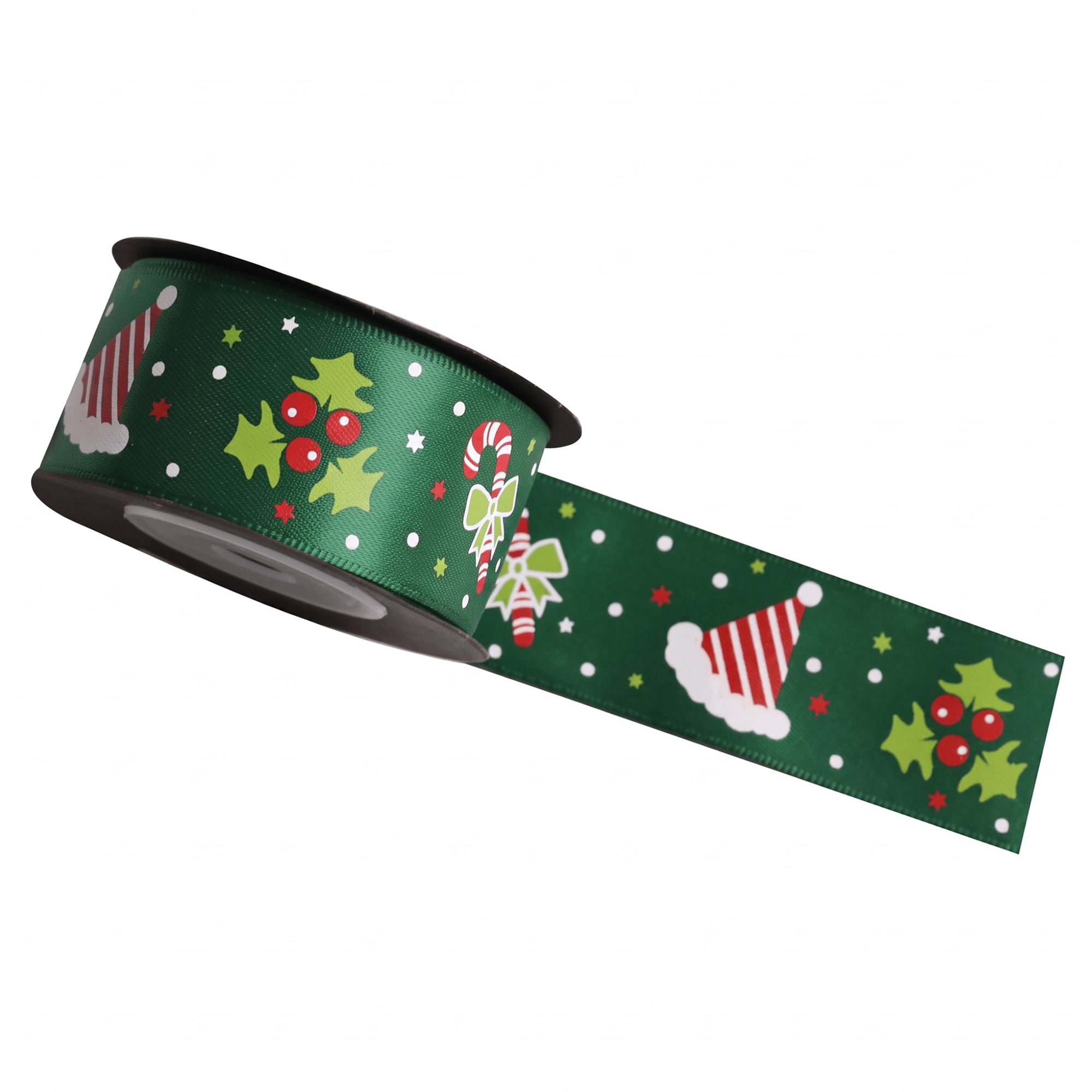 Unique Bargains Premium Fabric Ribbon for Gift Wrapping Green Hat Pattern 5.5 Yard