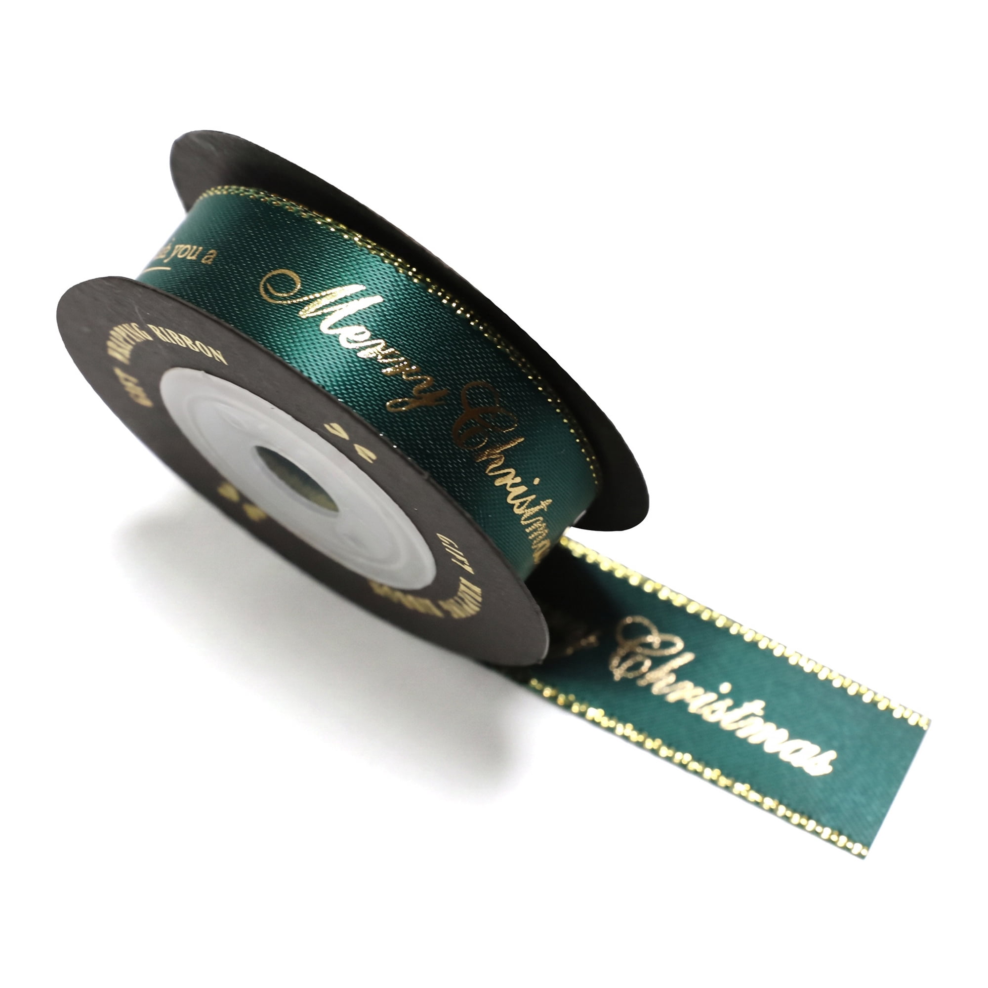 Unique Bargains Premium Fabric Ribbon for Gift Wrapping Green Letter Pattern 5.5 Yard