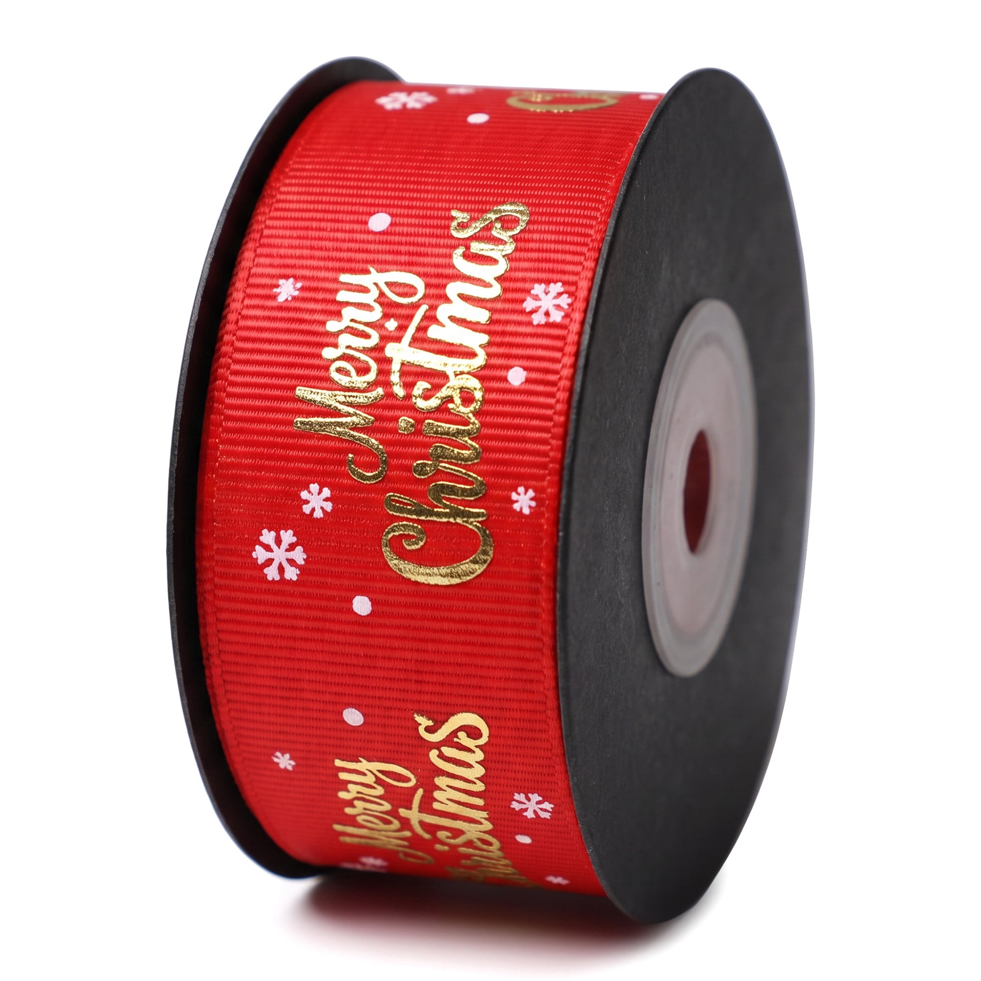 Unique Bargains Premium Fabric Ribbon for Gift Wrapping Red Christmas Patterns 5.5 Yard