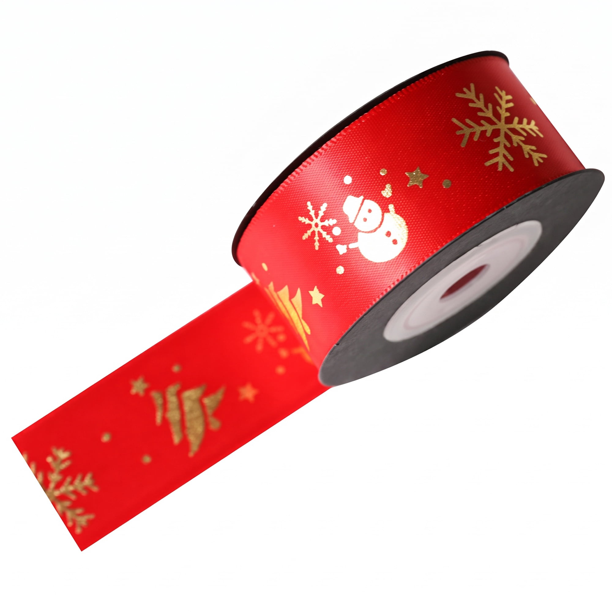 Unique Bargains Premium Fabric Ribbon for Gift Wrapping Snowman Pattern 5.5 Yard