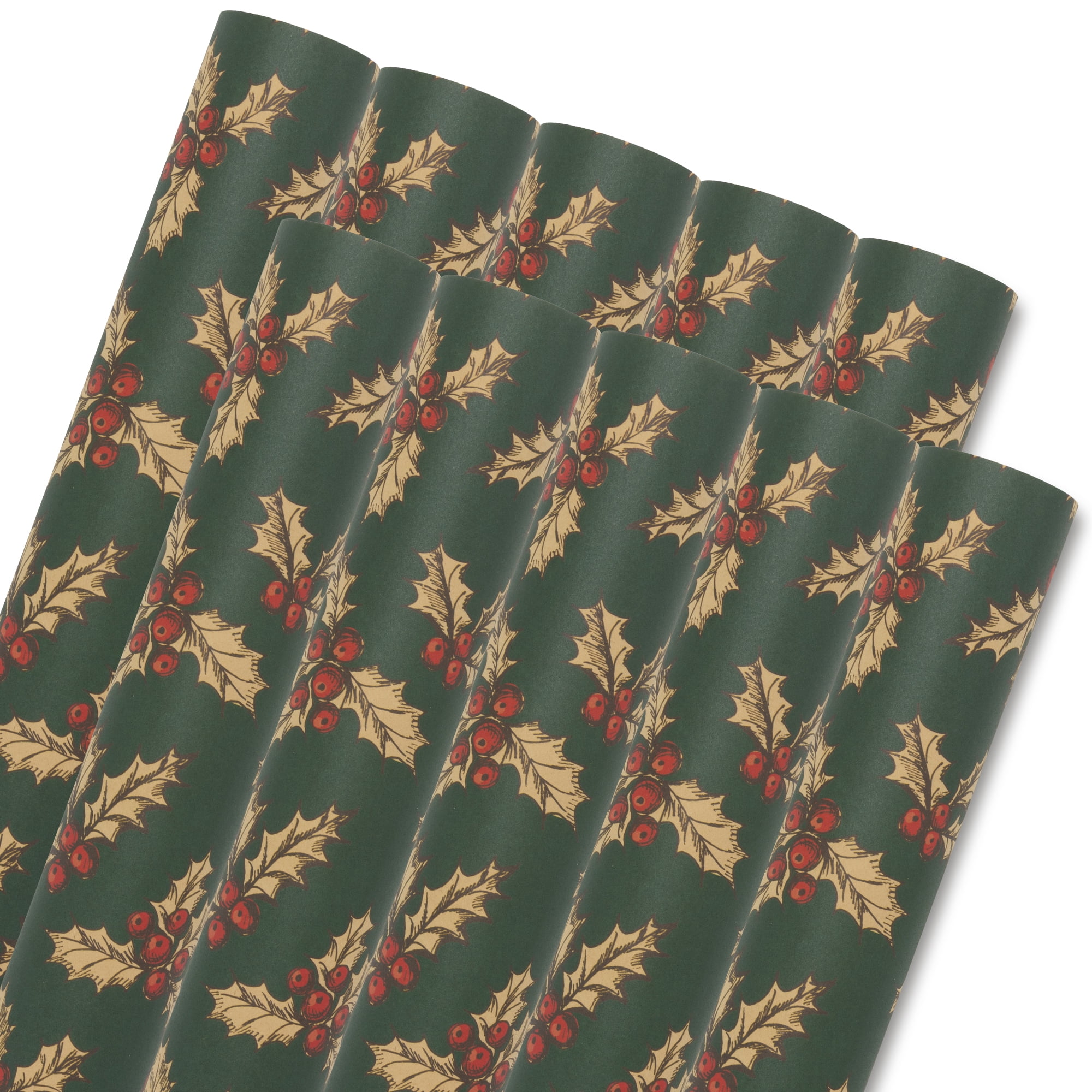 Unique Bargains Premium Gift Wrapping Paper for Christmas and Events Green 27.6"x 19.7"